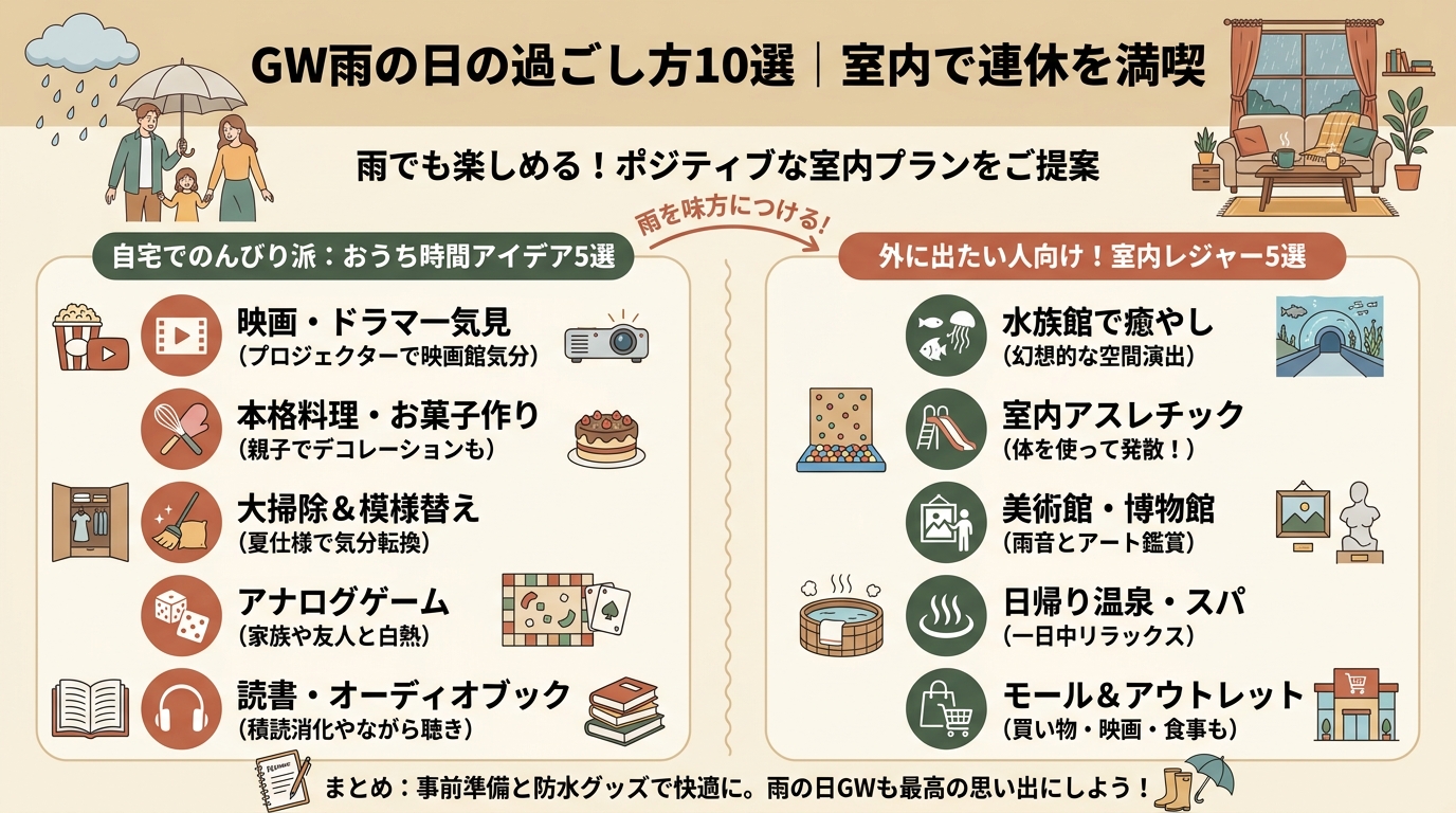 GW雨の日の過ごし方10選｜室内で連休を満喫 アイキャッチ（PC用）