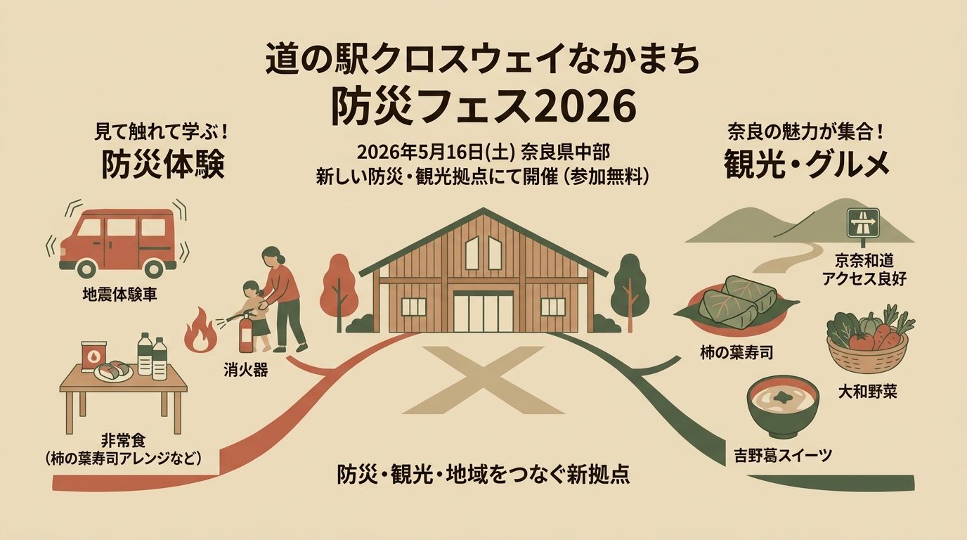 道の駅クロスウェイなかまち防災フェス2026 アイキャッチ（PC用）