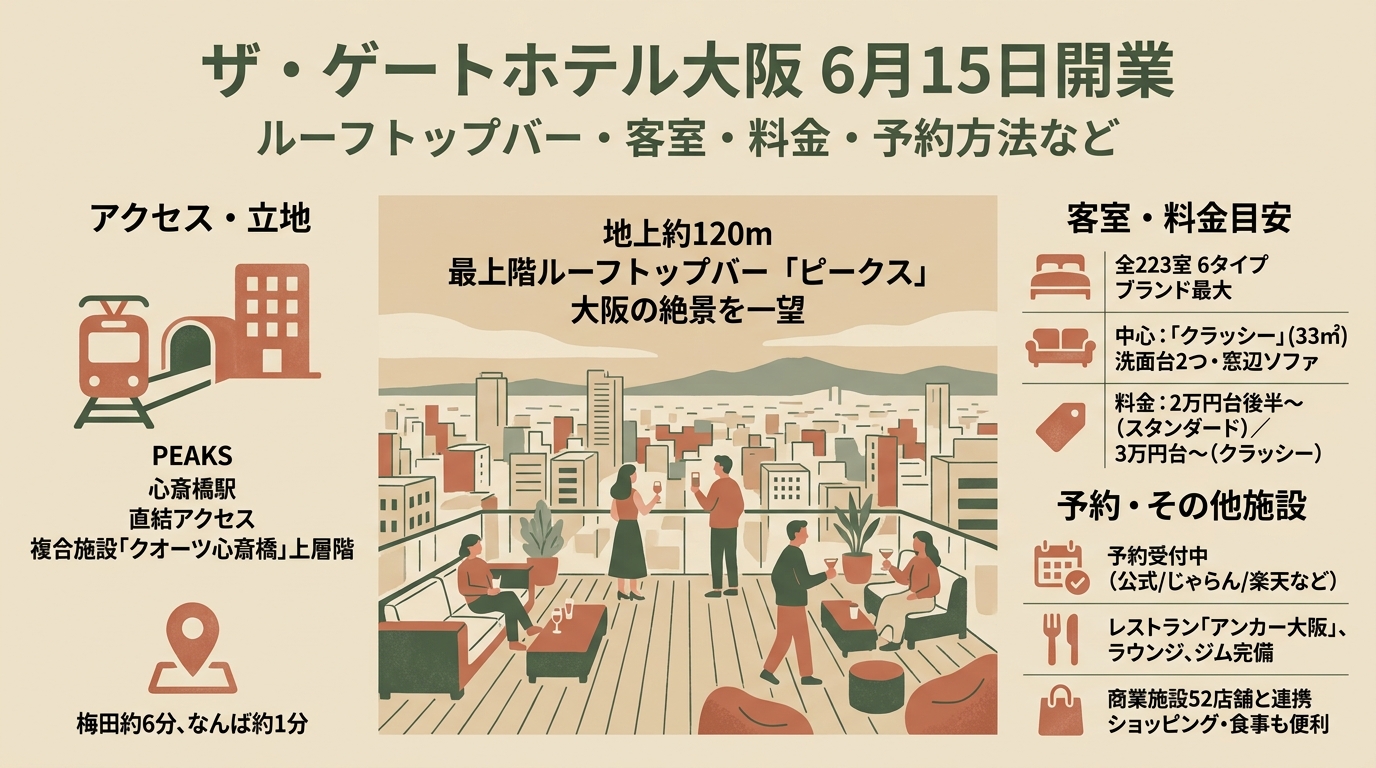 ザ・ゲートホテル大阪 6月15日開業 ルーフトップバー・客室・料金・予約方法など アイキャッチ（PC用）